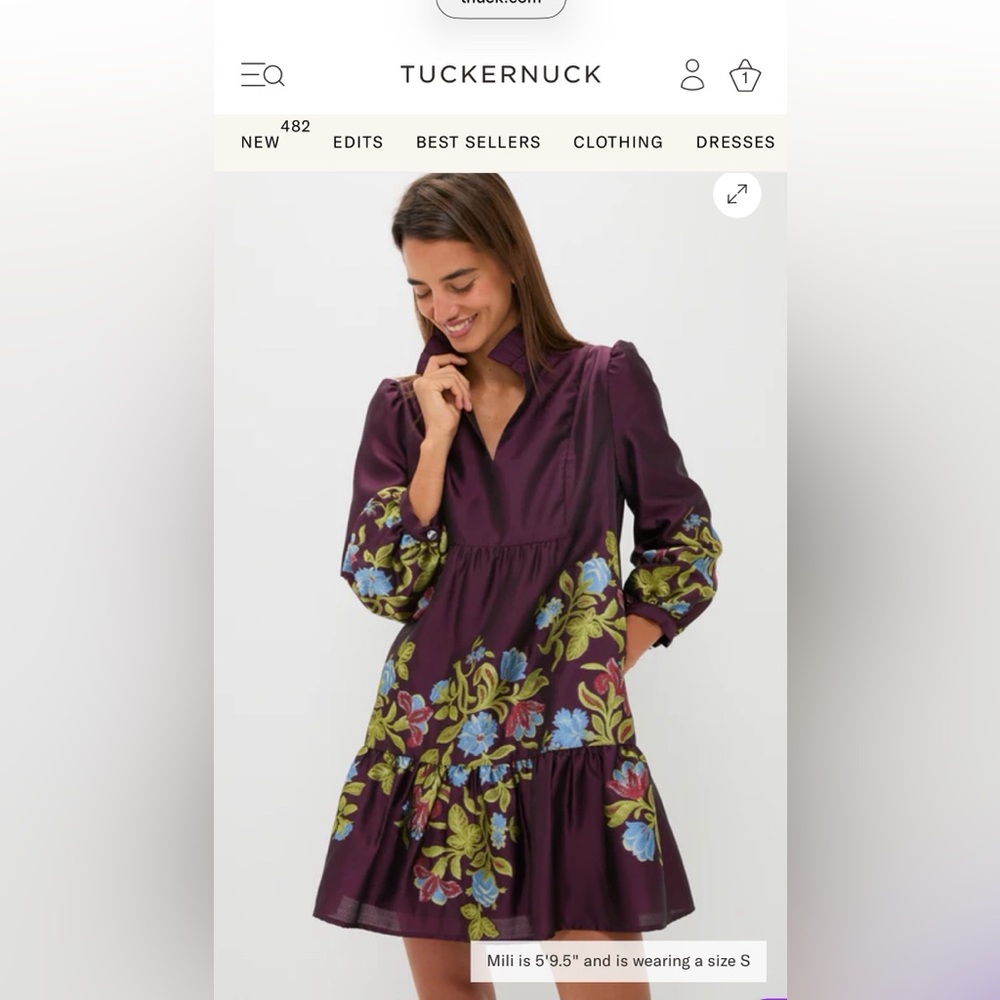 NWT NEW TUCKERNUCK JACQUARD PALMERSTON DRESS XS - Picture 3 of 5